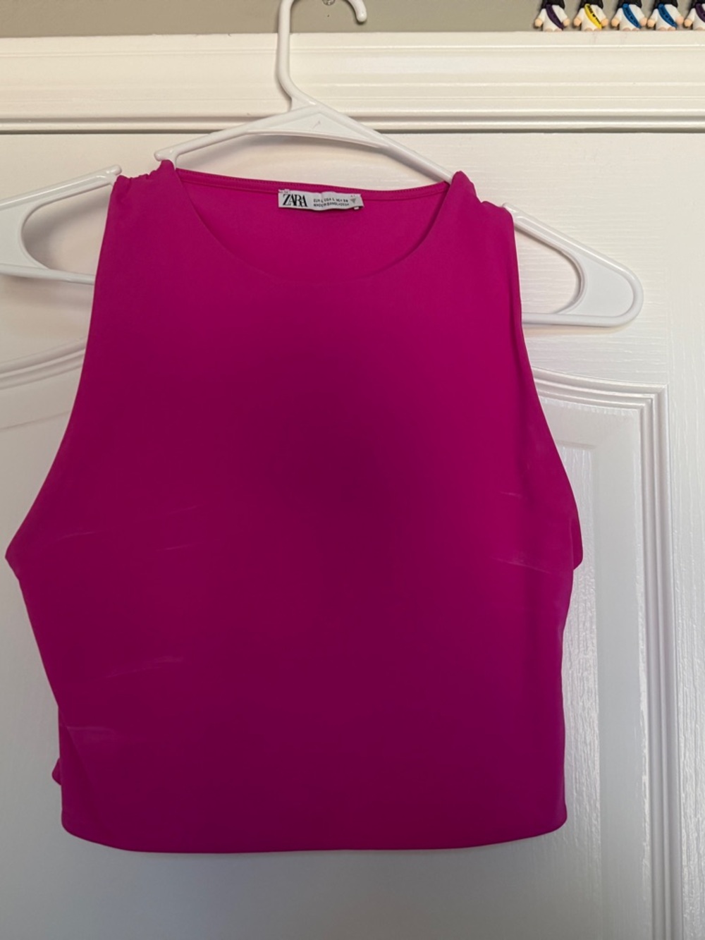 Zara Hot Pink Sleeveless Crop Top